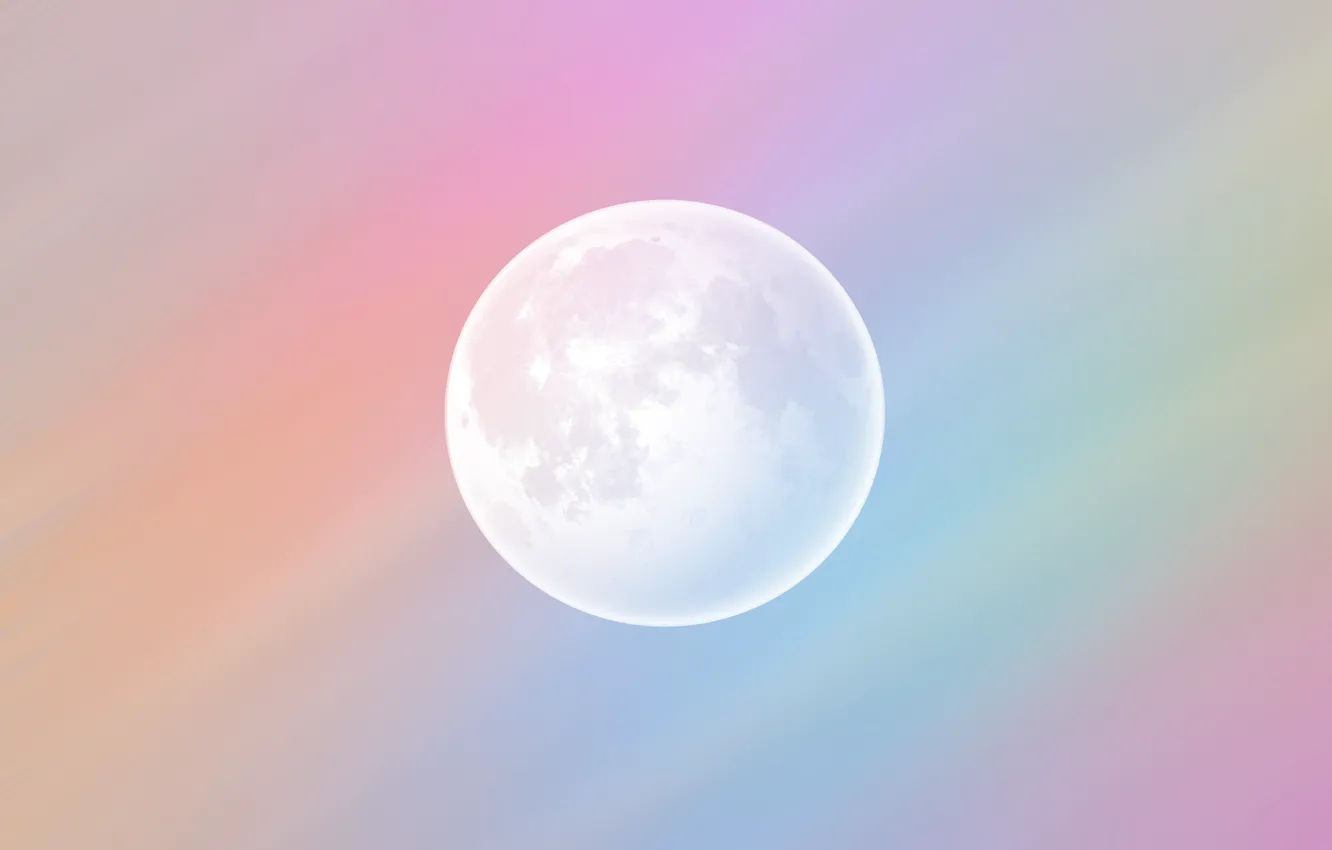 Photo wallpaper circles, the moon, color, minimalism, minimal, moon, pink, circle