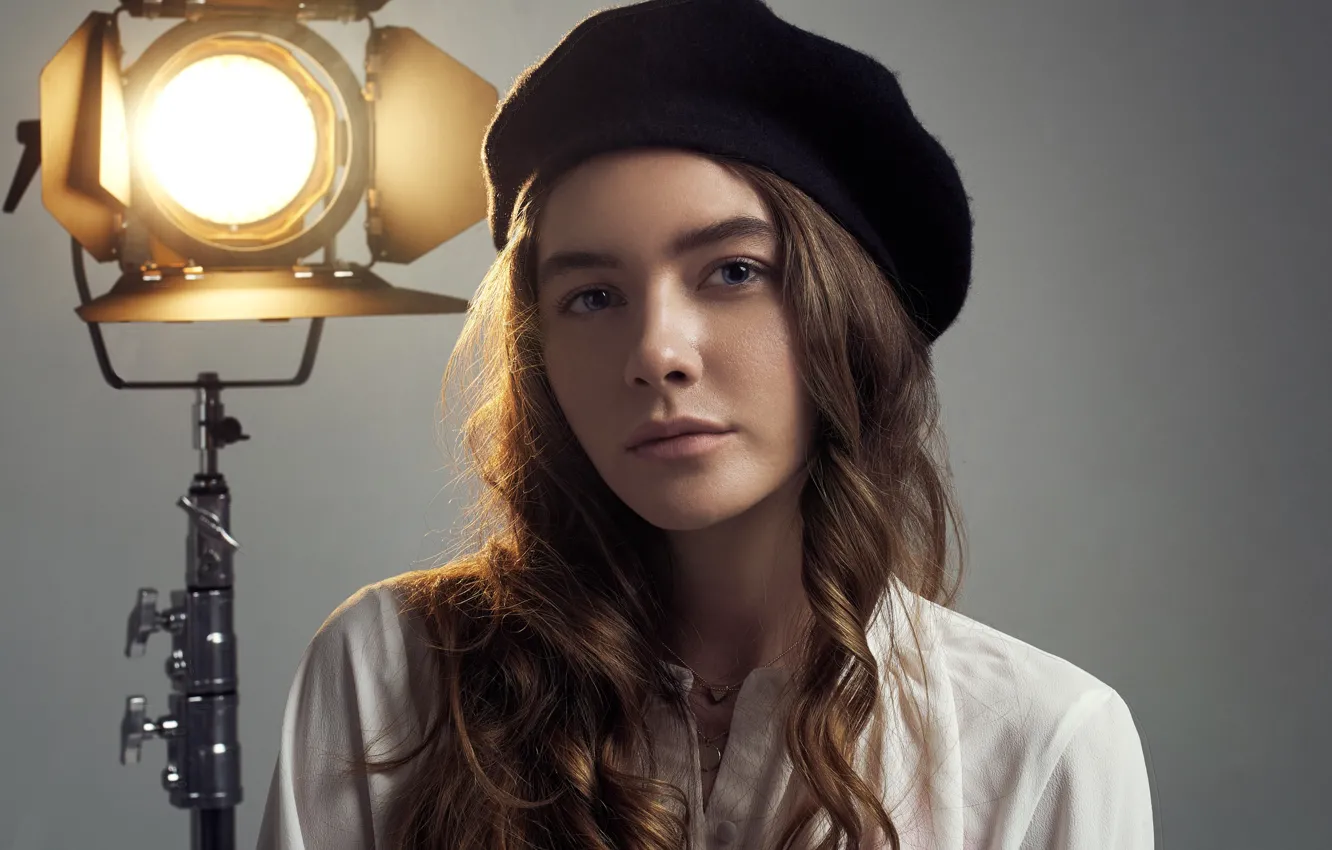 Photo wallpaper look, girl, portrait, takes, spotlights, Michael Bazaars