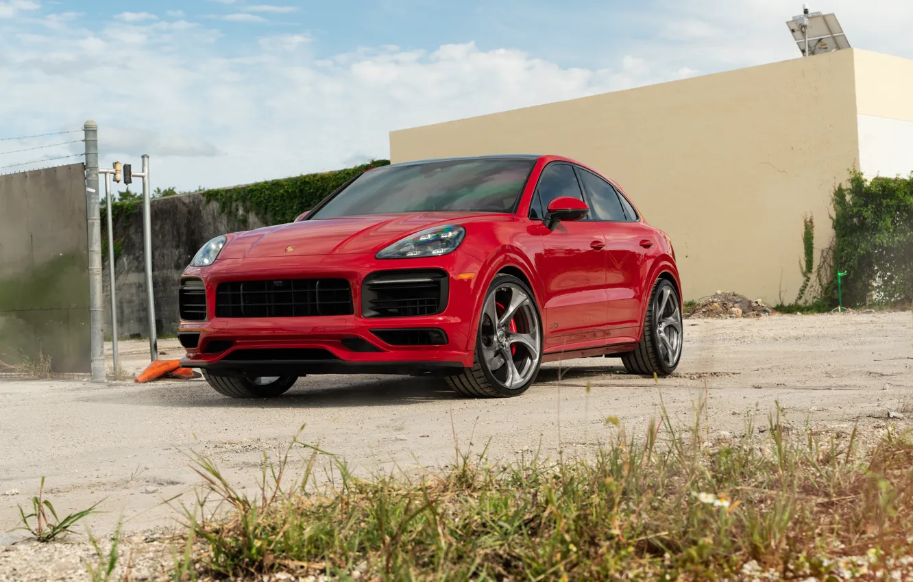 Photo wallpaper Porsche, red, Porsche Cayenne, Cayenne Cup