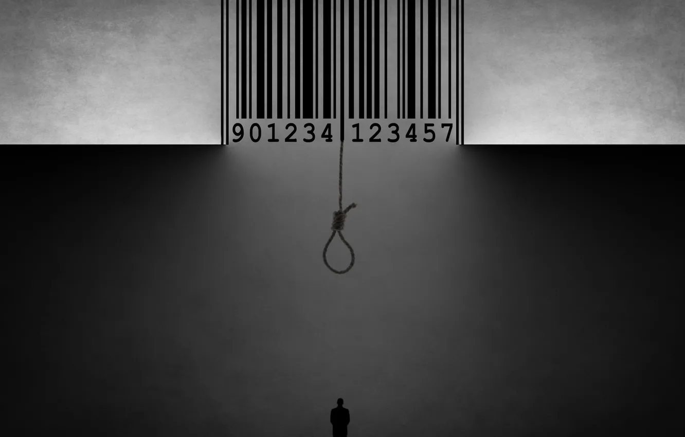 Photo wallpaper barcode, silhouette, loop
