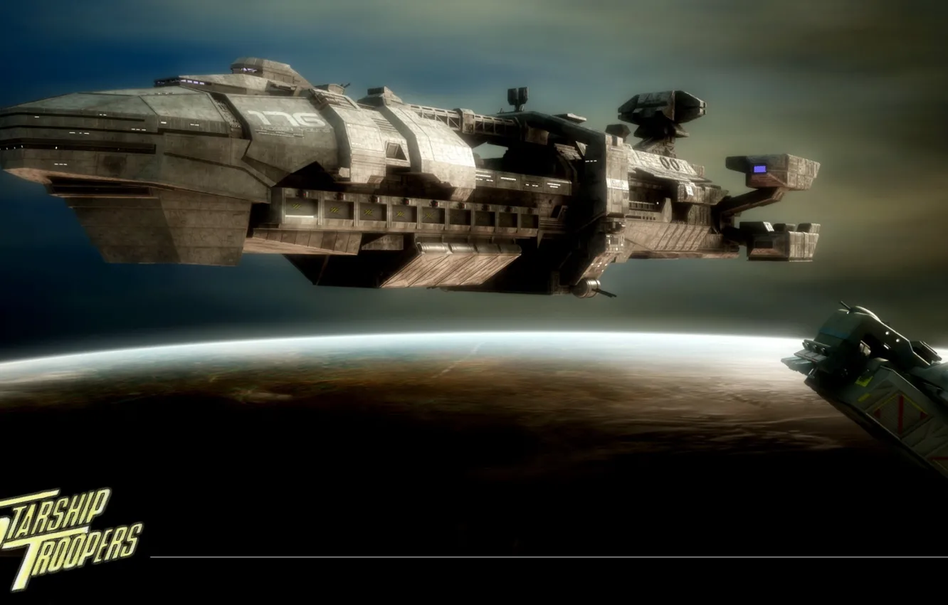 Photo wallpaper space, planet, starship troopers