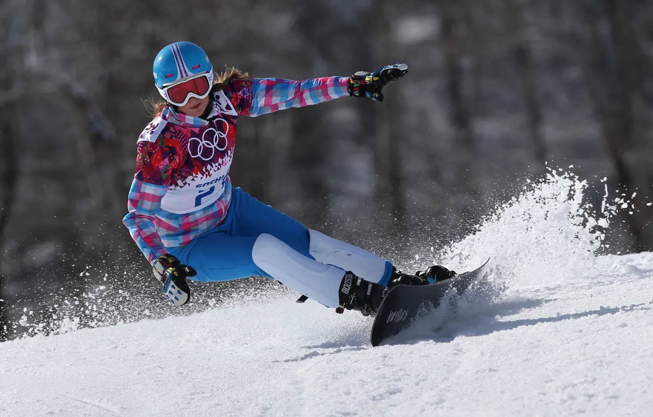 Photo wallpaper Russia, Sochi 2014, The XXII Winter Olympic Games, Alena Zavarzina, Snowboarding:parallel giant slalom