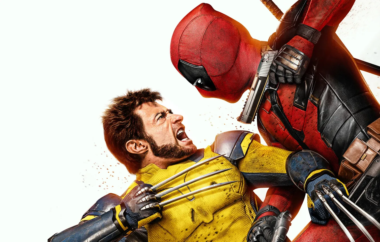 Photo wallpaper gun, the opposition, claws, Wolverine, Deadpool, 2024, Deadpool & Wolverine