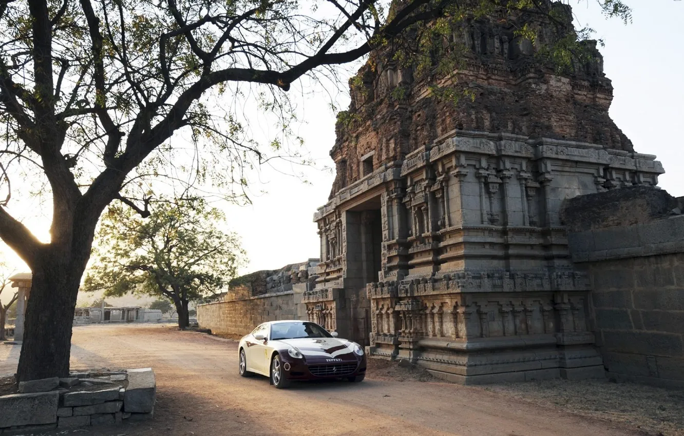 Photo wallpaper car, wallpaper, ferrari, wallpapers, gates, indian, temple