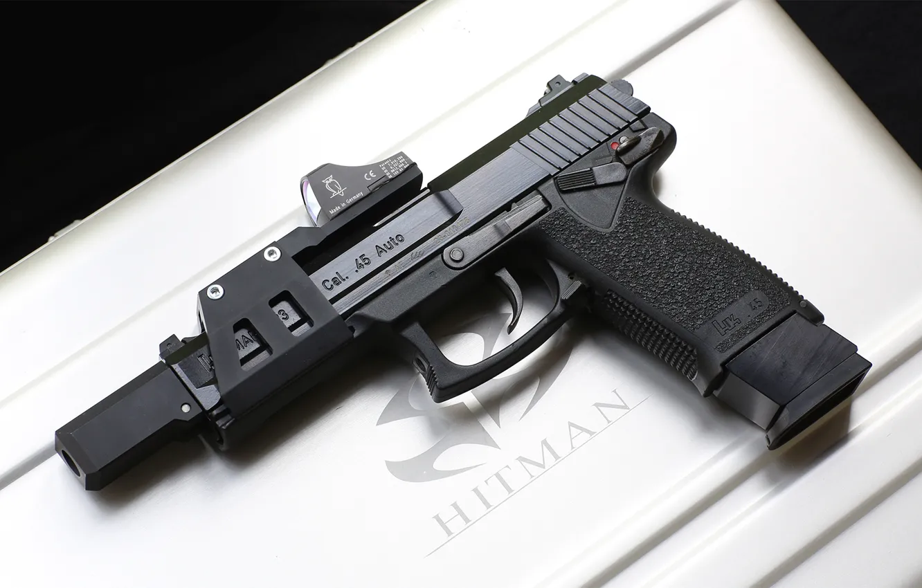 Photo wallpaper gun, weapons, box, Heckler &amp; Koch, Mark 23