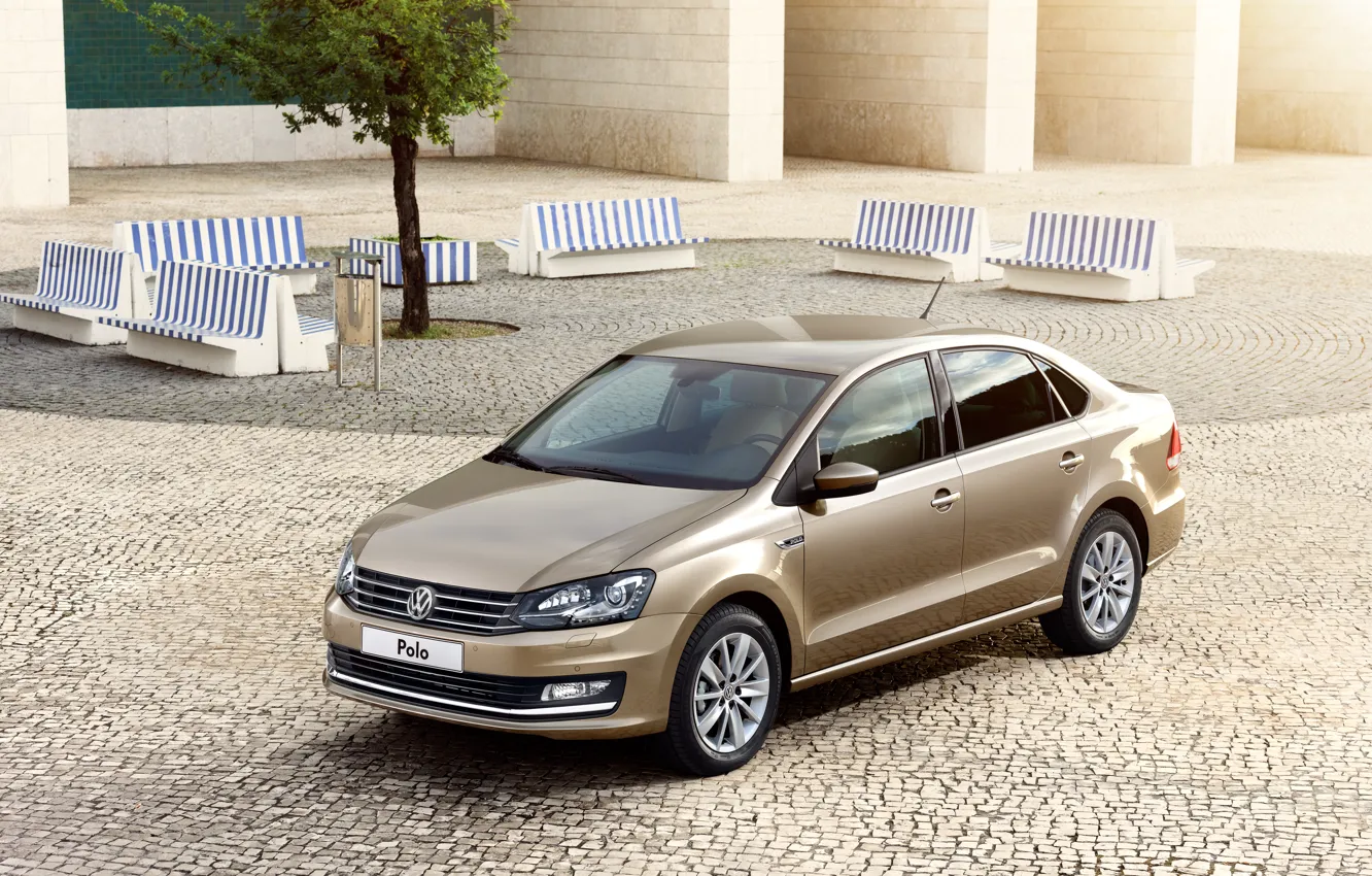 Photo wallpaper Volkswagen, sedan, Volkswagen, Sedan, Polo, Polo, 2015, Type 6R