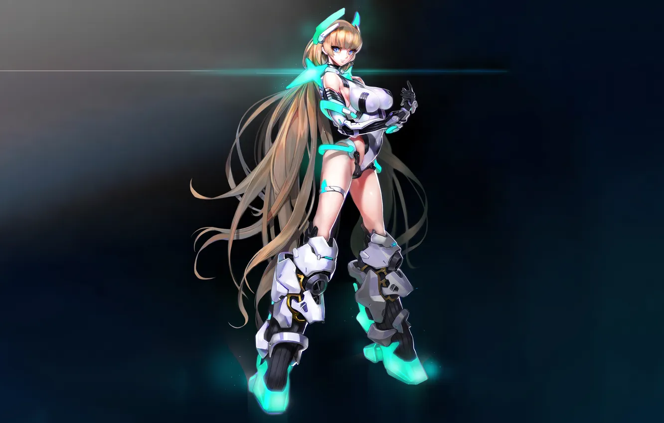 Photo wallpaper girl, sexy, Cameltoe, armor, long hair, legs, boobs, sexy girl