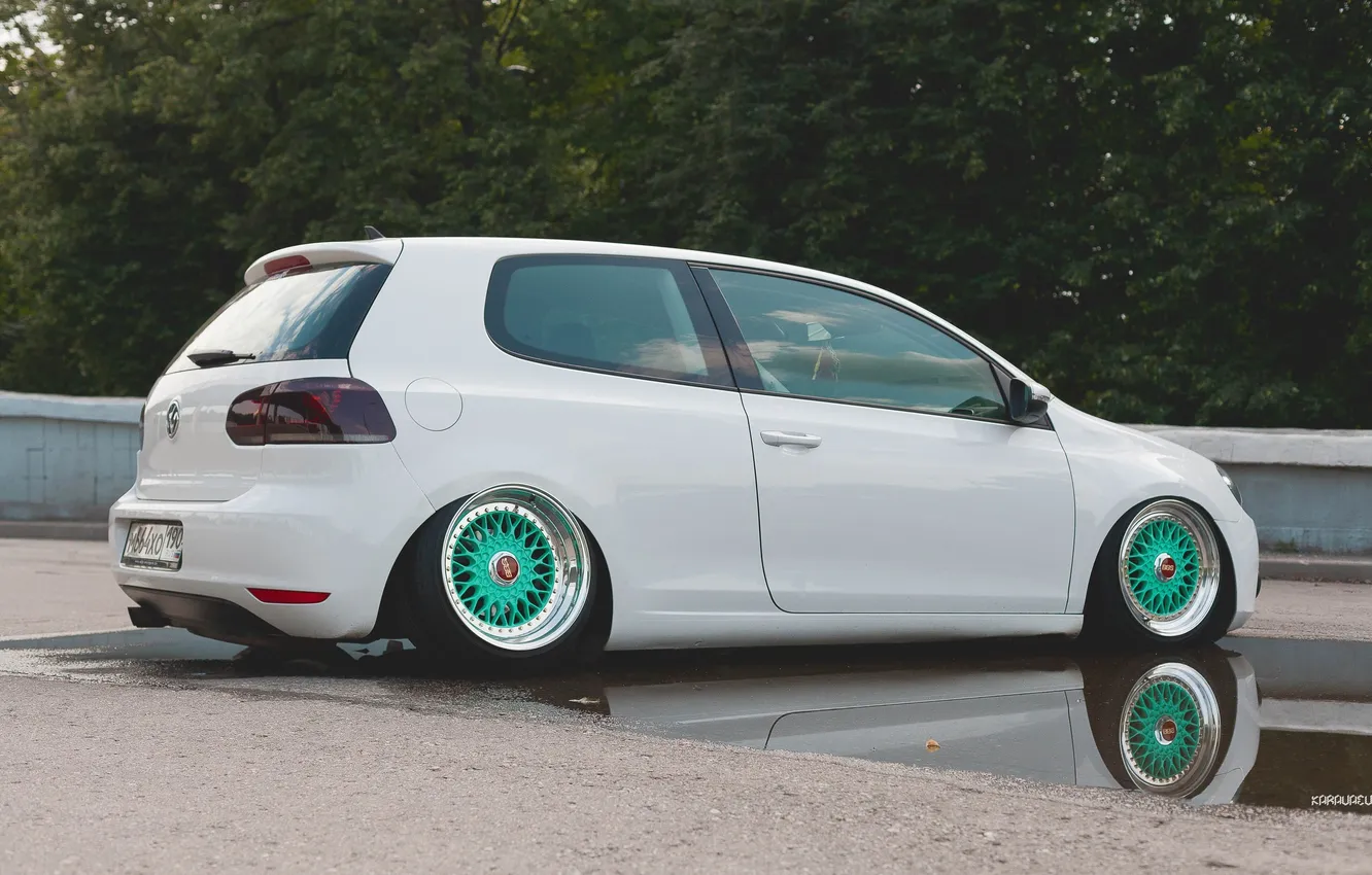 Photo wallpaper Volkswagen, golf, stance
