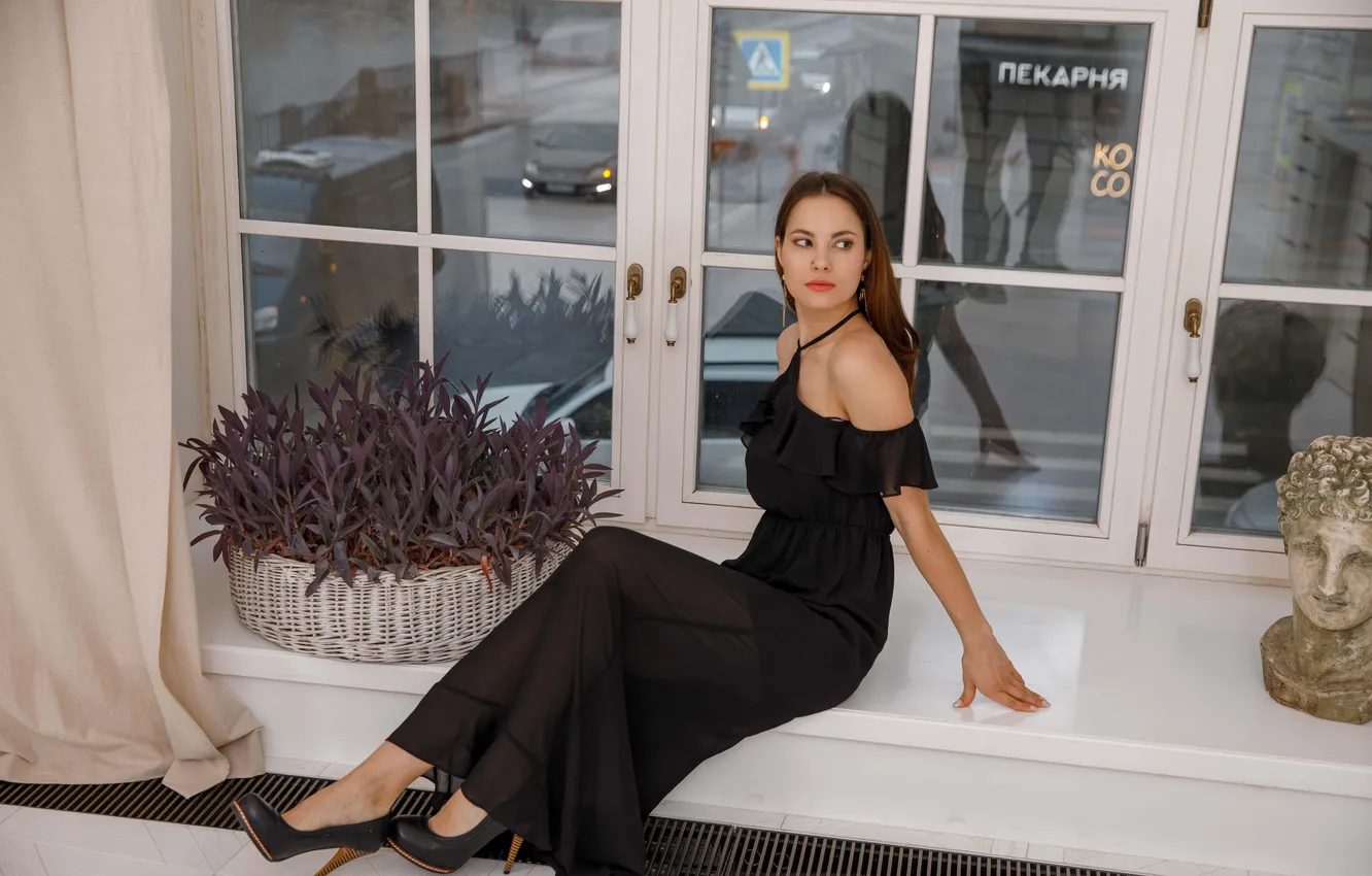 Photo wallpaper girl, dress, model, nice, heels, charming