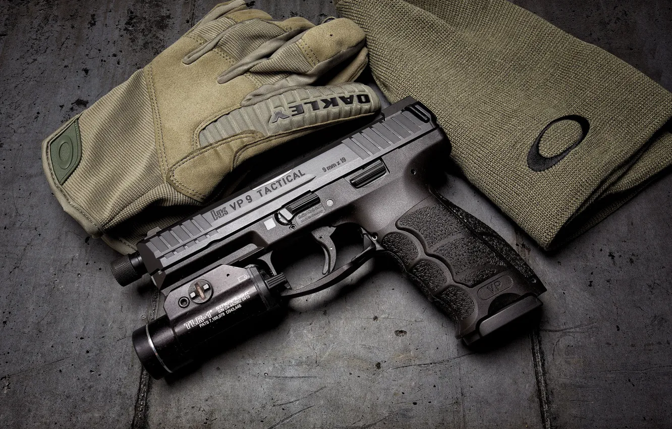 Photo wallpaper gun, background, Tactical, VP9, H&K