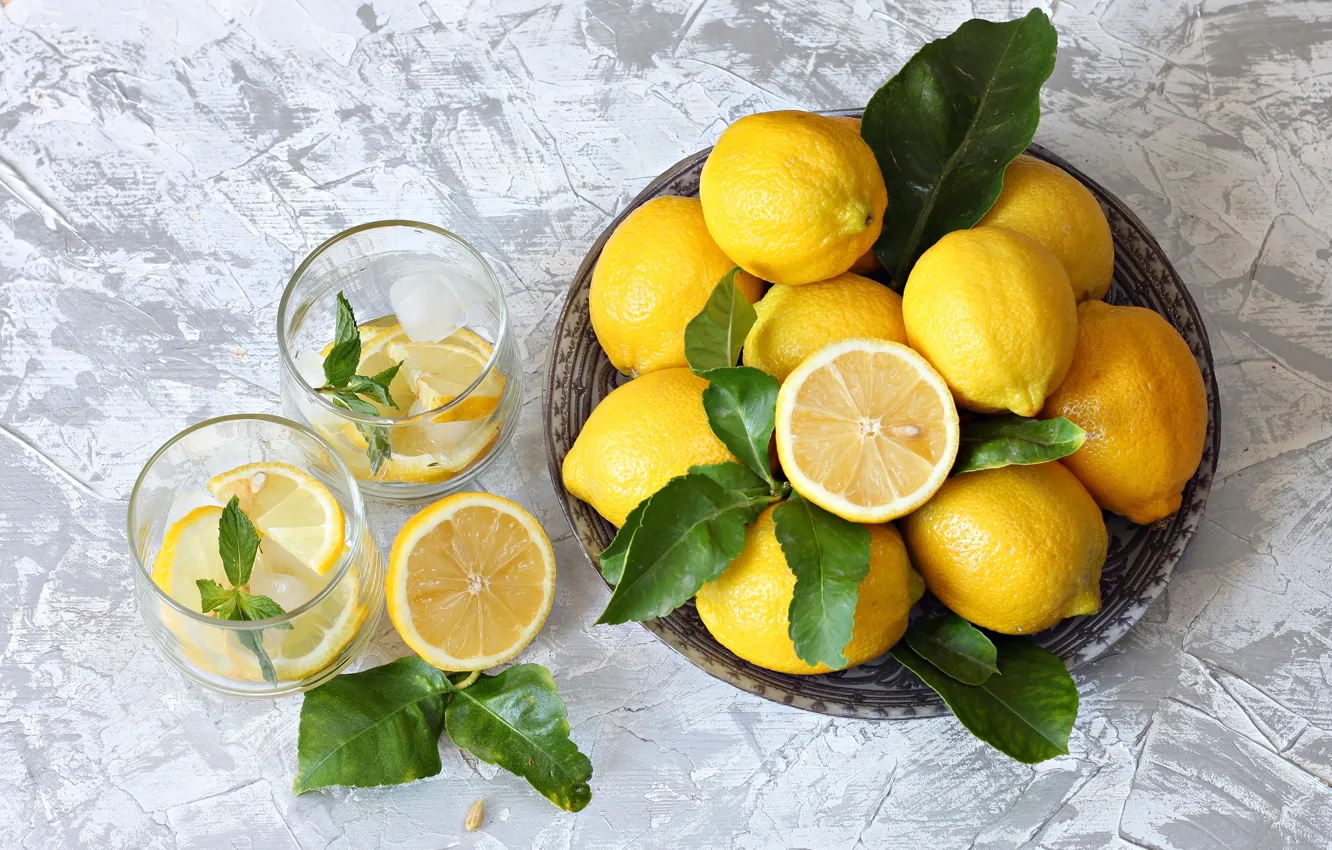 Photo wallpaper lemon, citrus, lemonade