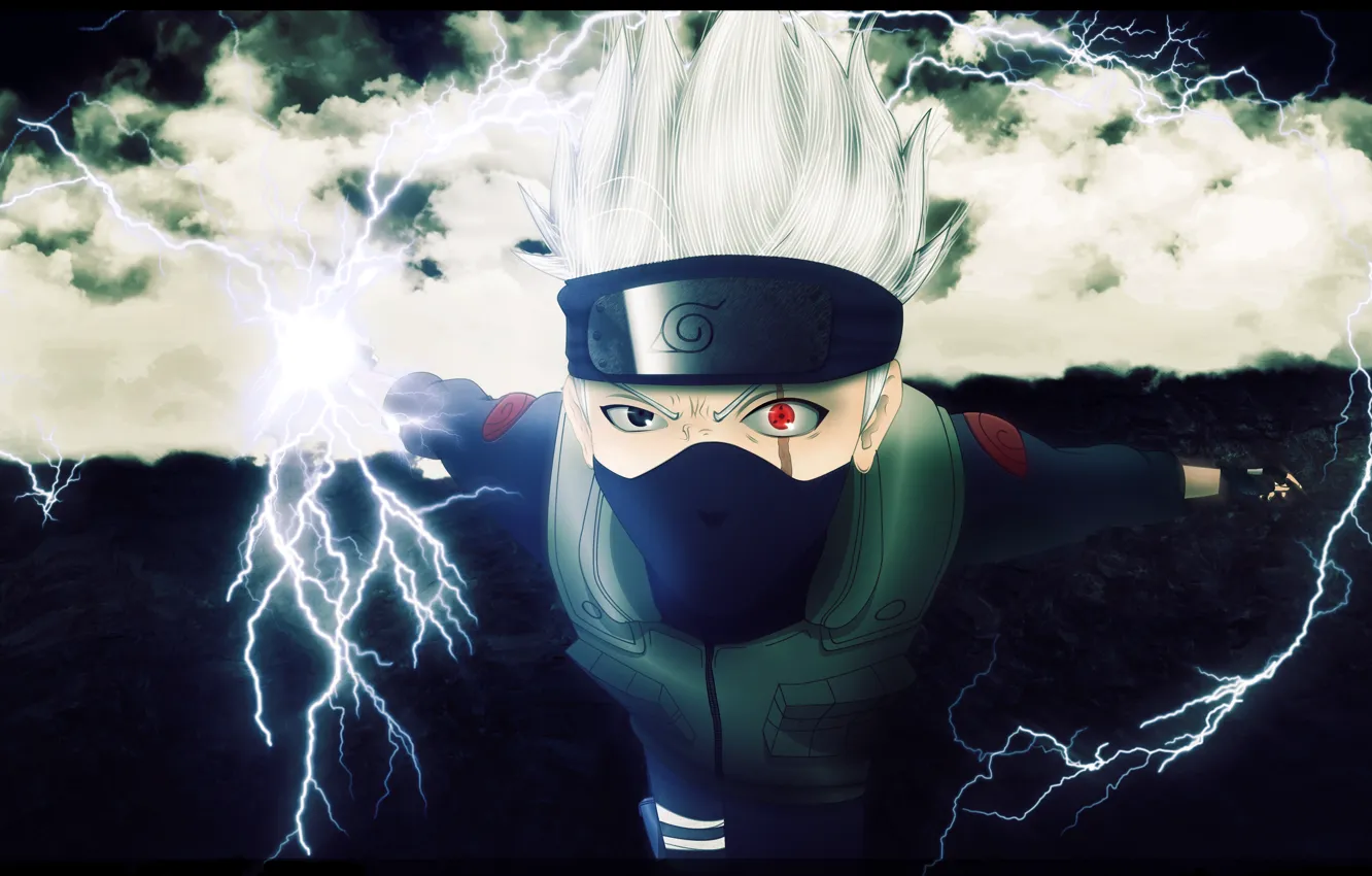 Photo wallpaper naruto, sharingan, hatake kakashi, naruto. scar, the evil eye