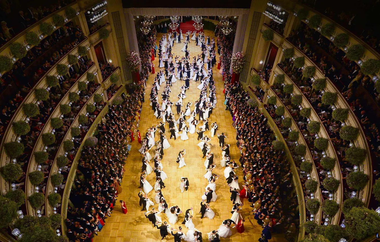 Photo wallpaper dance, Austria, hall, Vienna state Opera, the Opera ball