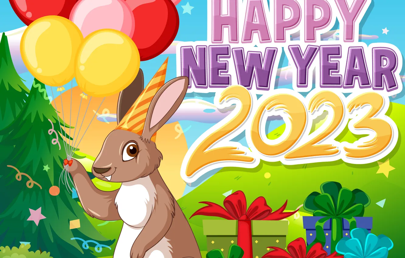 Photo wallpaper pose, box, gift, hills, the inscription, figure, graphics, new year