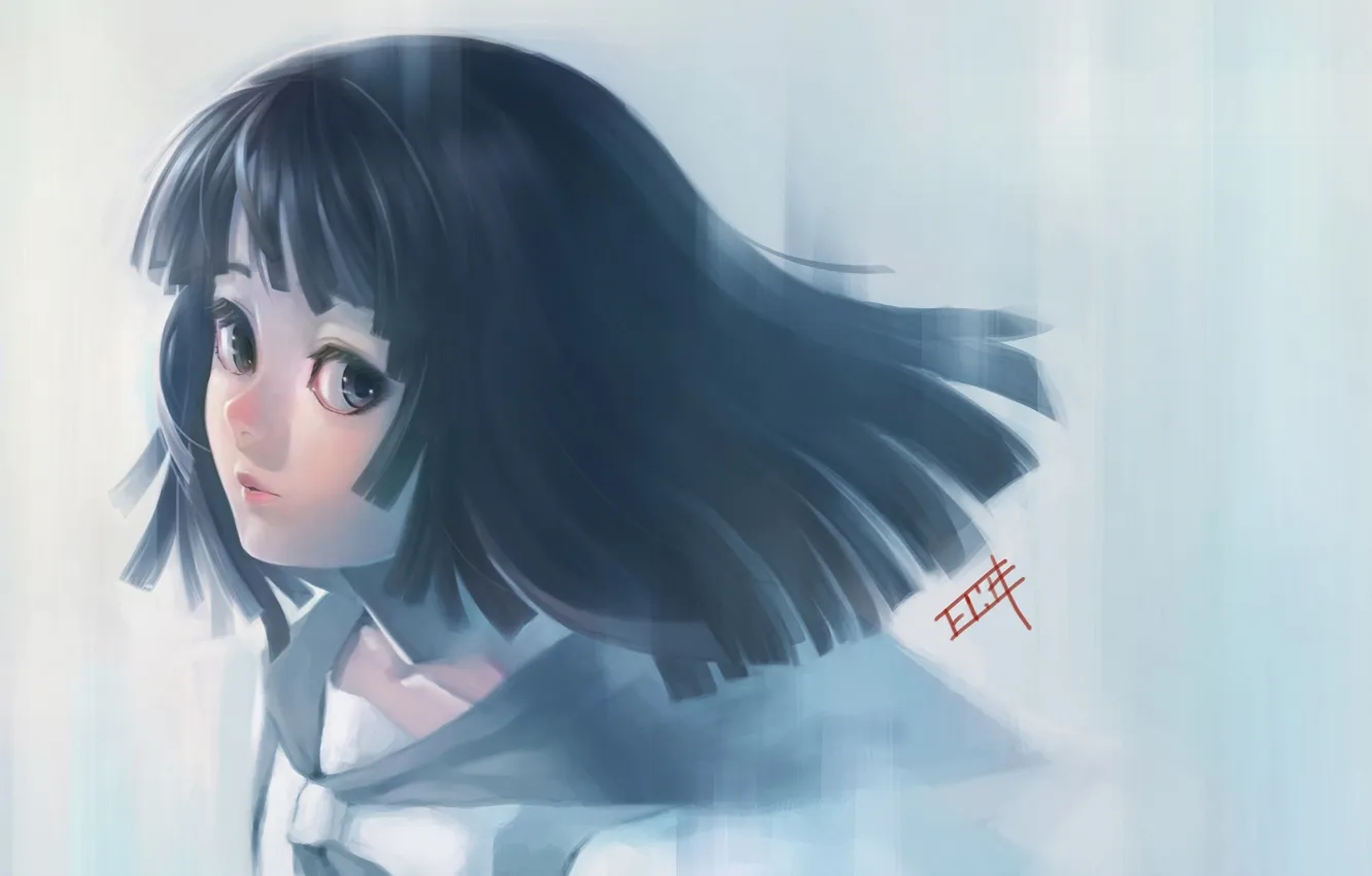 Photo wallpaper look, girl, paint, art, bakemonogatari, sengoku nadeko, gamerag