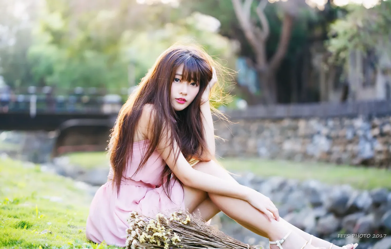 Photo wallpaper summer, girl, Asian