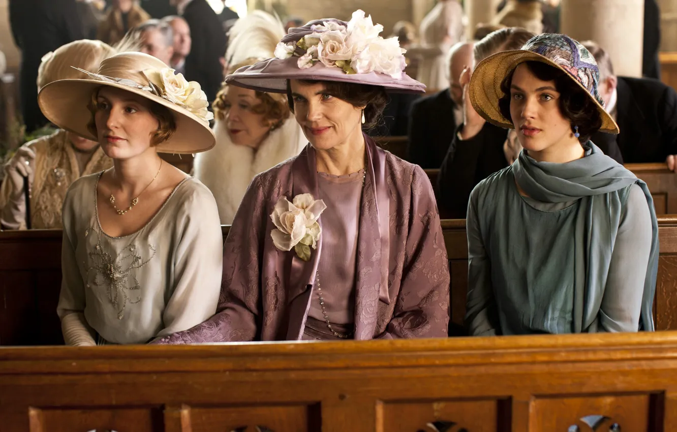 Photo wallpaper actress, the series, characters, Downton Abbey, Cora Grantham, Edith Crawley, Sybil Crawley, Elizabeth McGovern