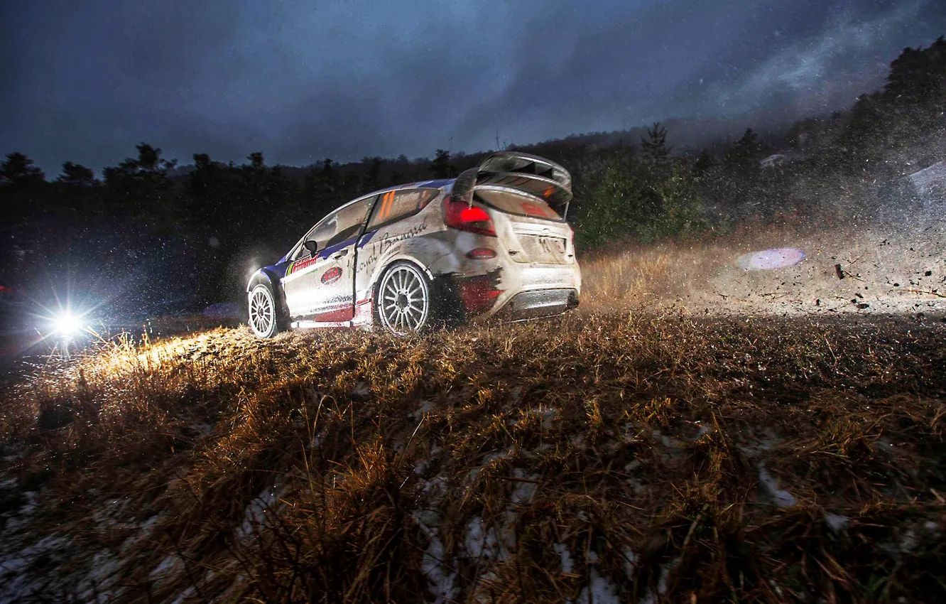 Photo wallpaper Ford, The evening, Auto, Sport, Light, Race, Dirt, WRC