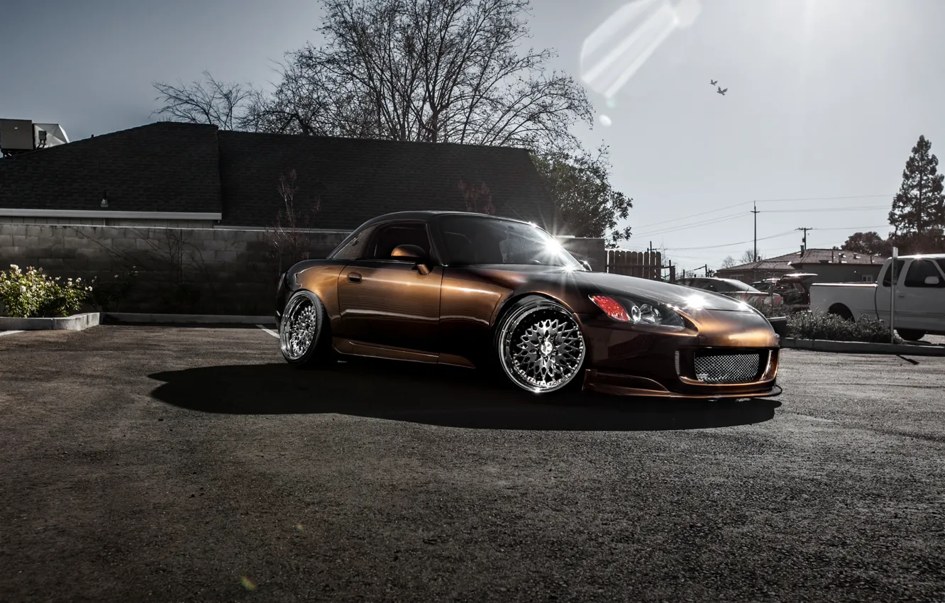 Photo wallpaper sports car, Honda, Honda, tuning, S2000, frontside