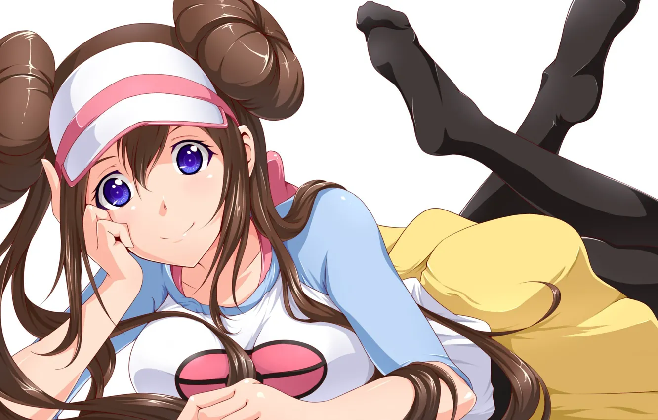 Photo wallpaper girl, game, boobs, breast, pink, anime, pretty, tits