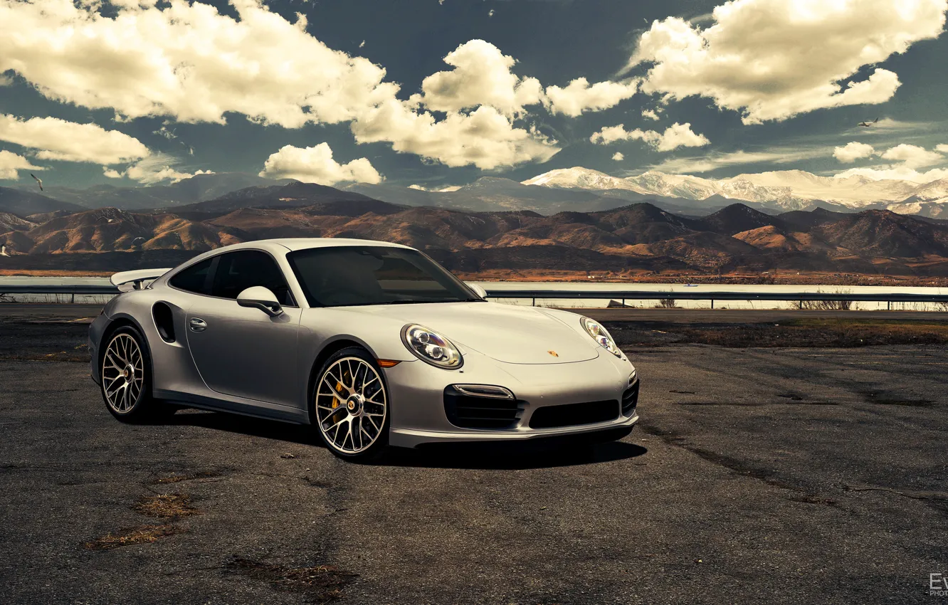 Photo wallpaper 911, Porsche, silver, before, Porsche, front, Turbo, silvery