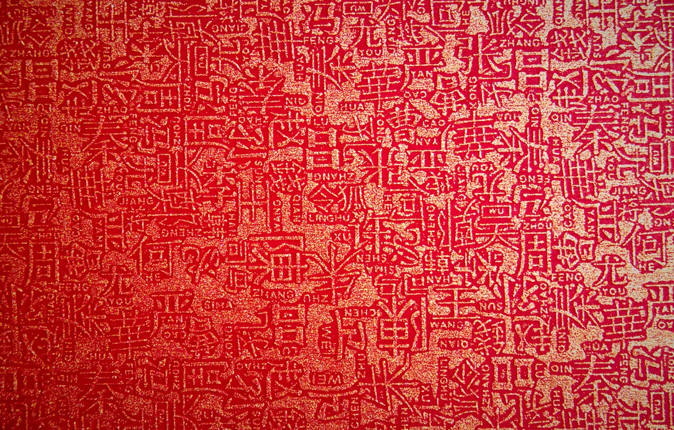 Photo wallpaper red, labels, background, China, Japan, texture, characters, Golden