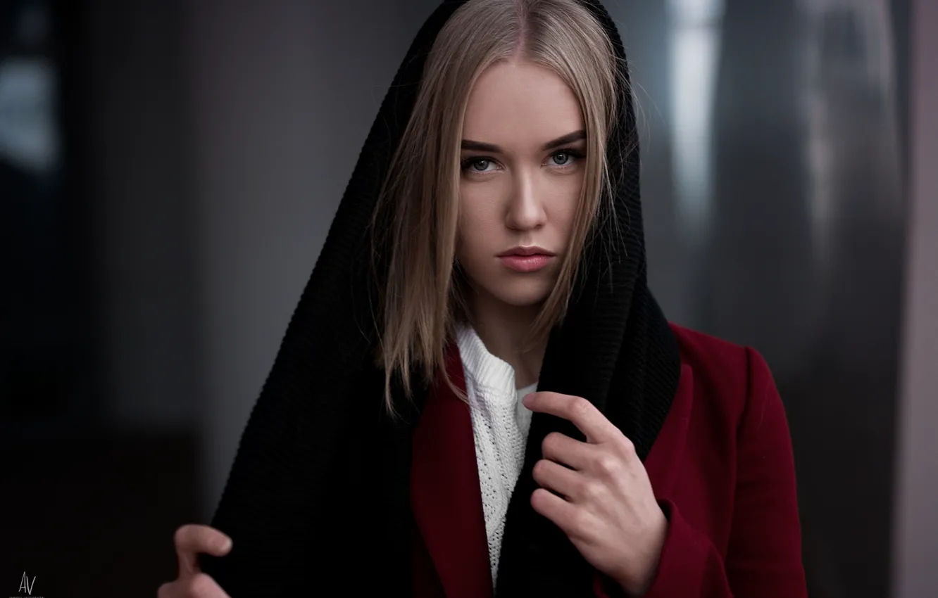 Photo wallpaper look, pose, background, model, portrait, makeup, hairstyle, blonde