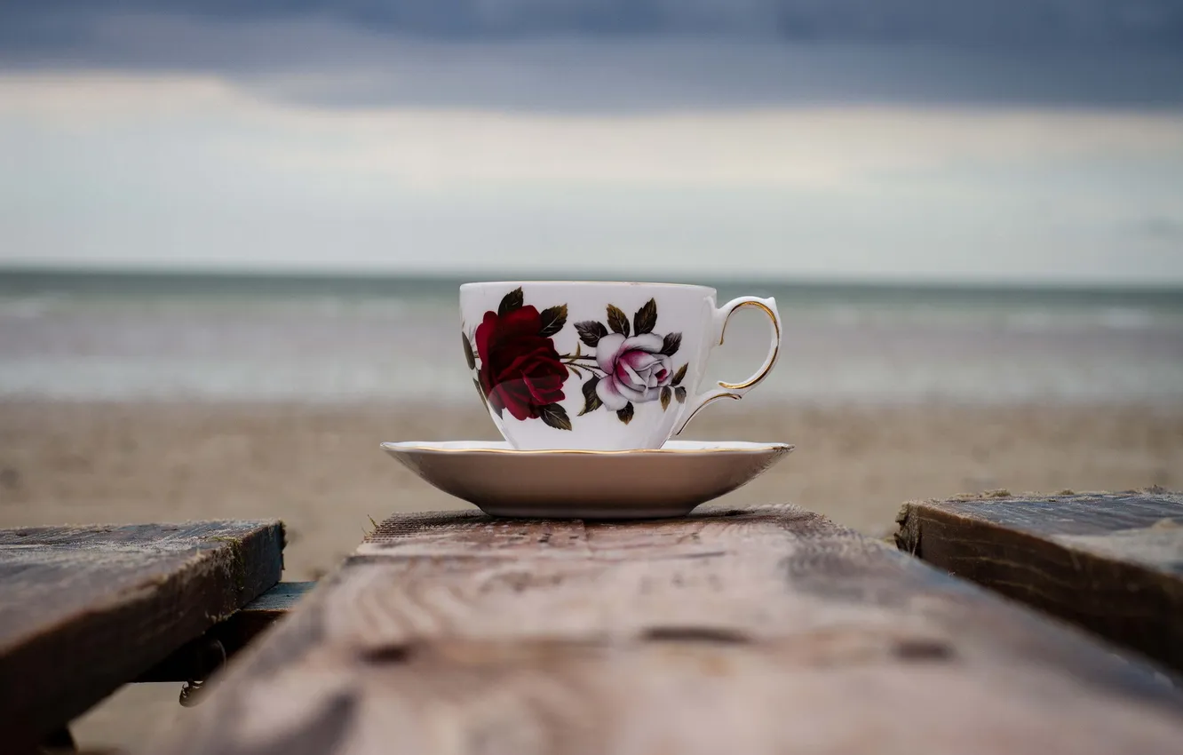 Photo wallpaper macro, background, Cup