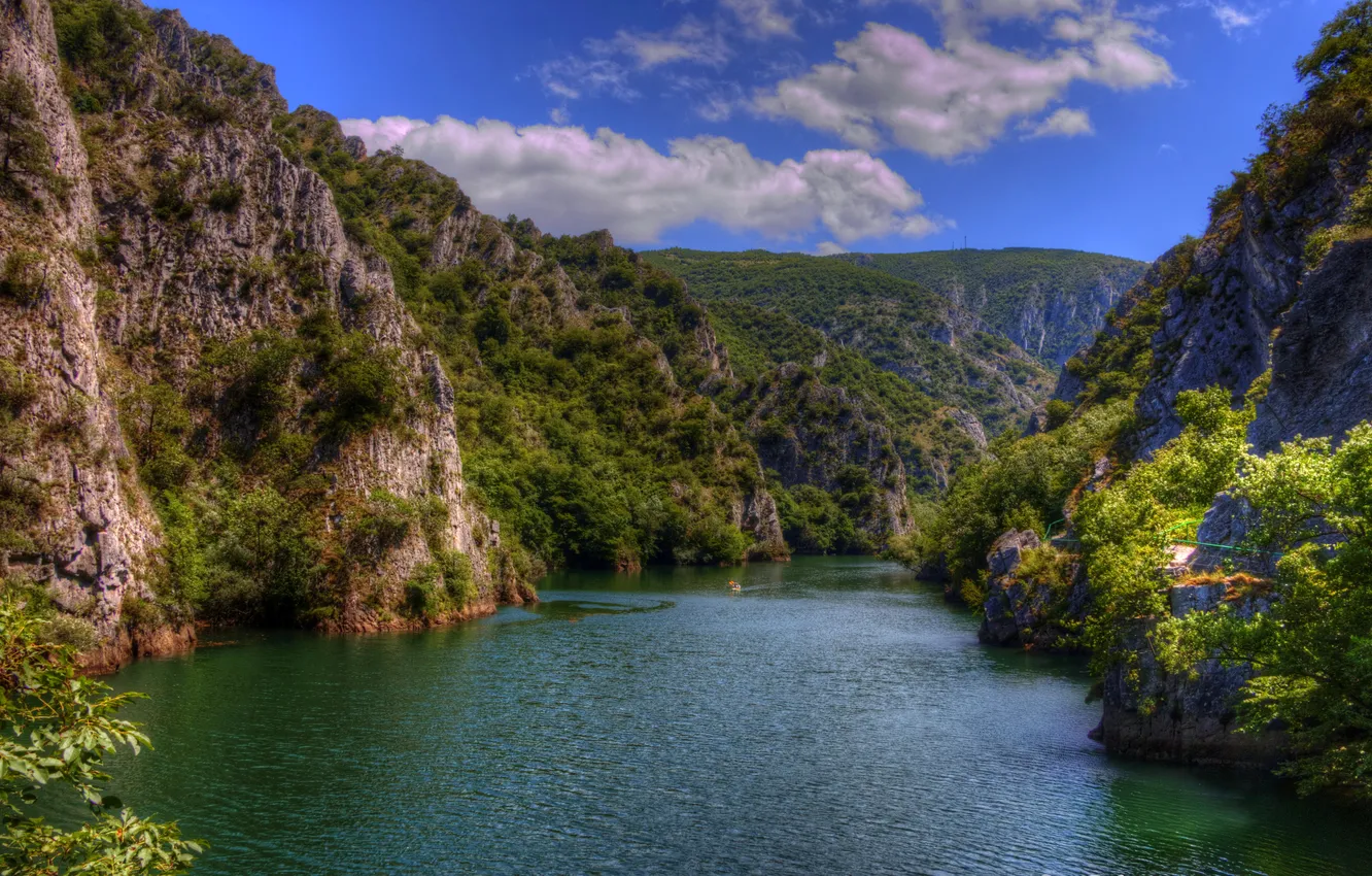 Photo wallpaper mountains, nature, lake, Macedonia, Skopje, Lake Matka