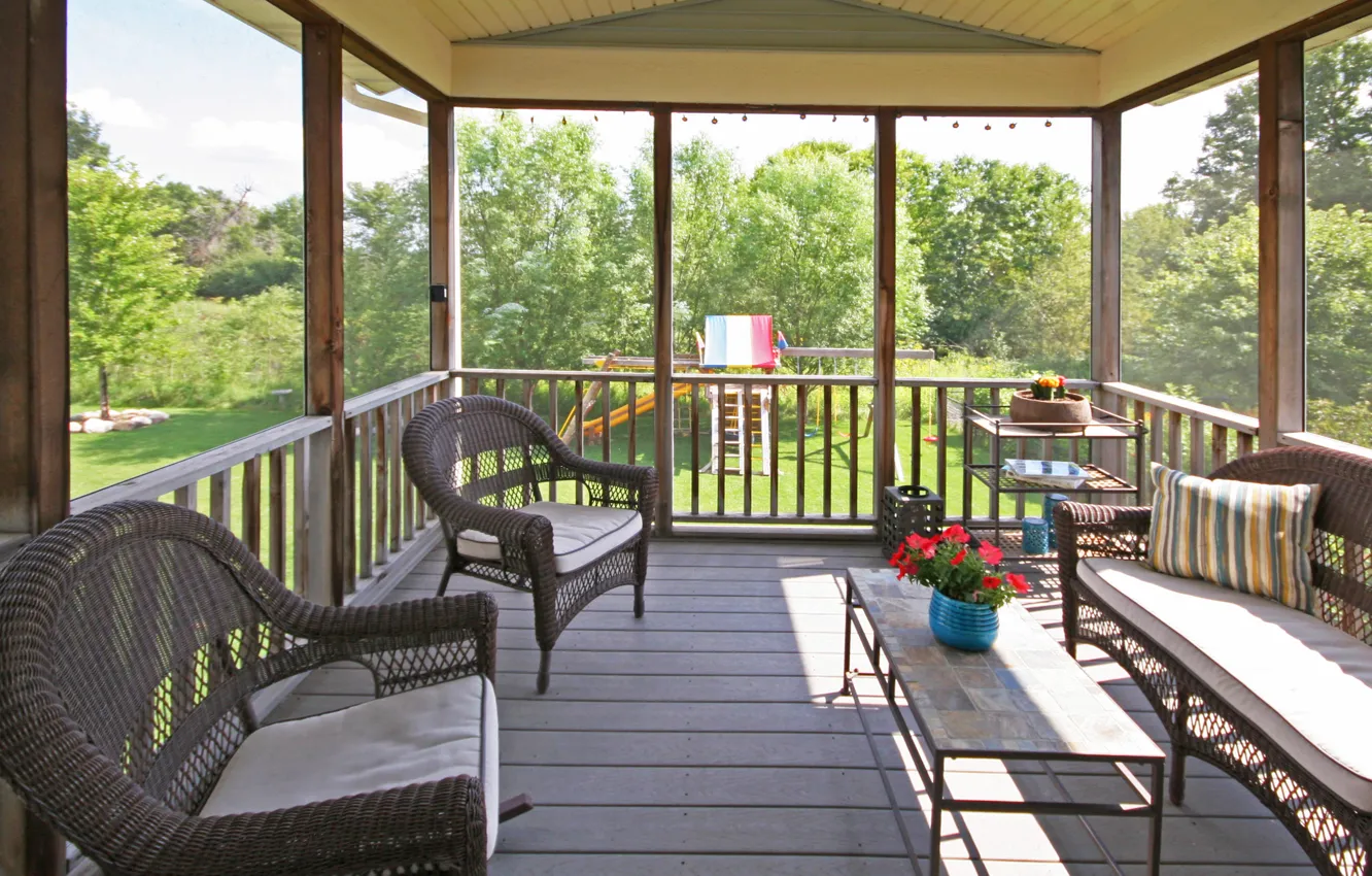 Photo wallpaper design, style, interior, balcony, veranda, RATAN