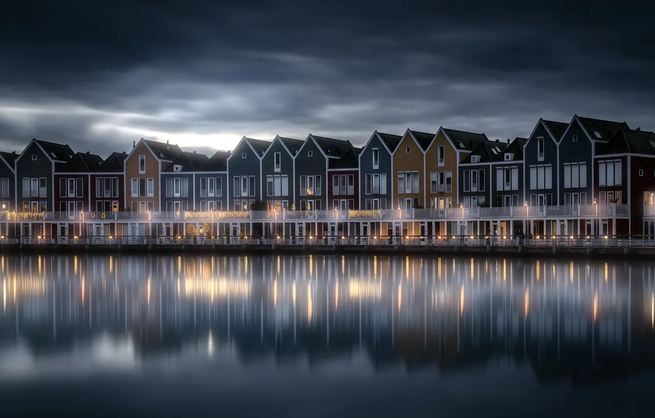 Photo wallpaper colorful, Netherlands, Rainbow houses