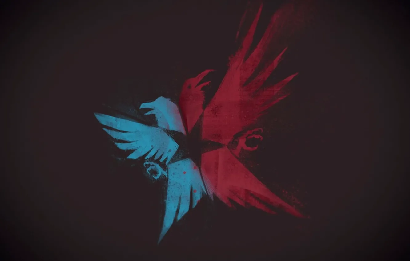 Photo wallpaper background, bird, figure, wings, inFamous: Second Son