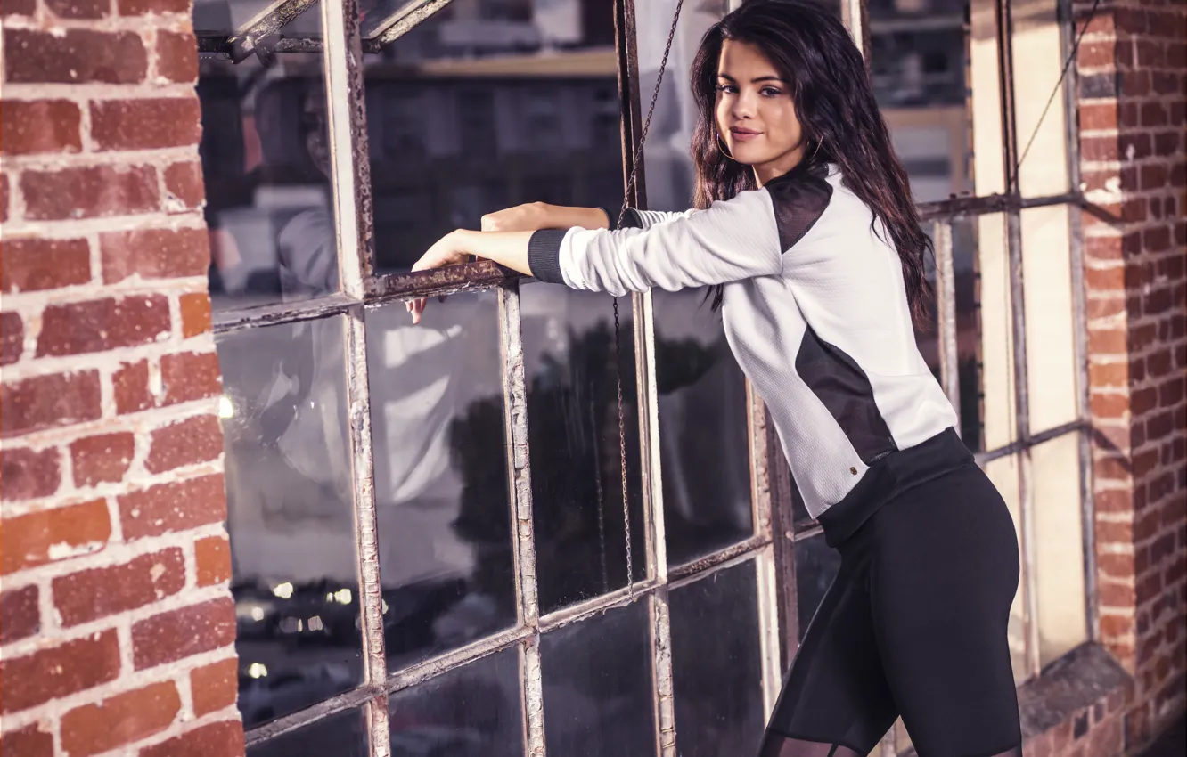 Photo wallpaper look, girl, sexy, brunette, Selena Gomez, Selena Gomez, Adidas NEO Label