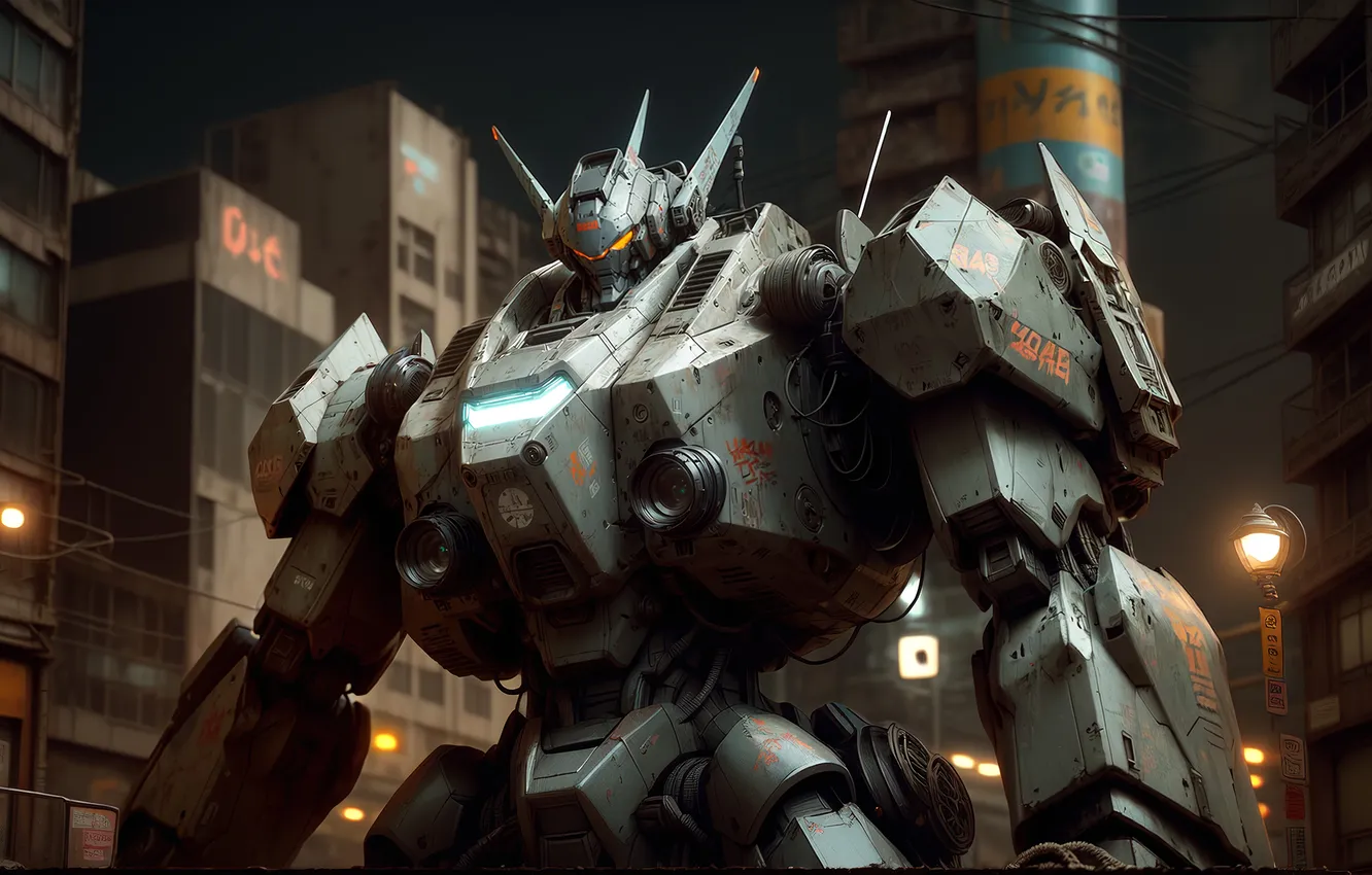 Photo wallpaper the city, robot, Transformers