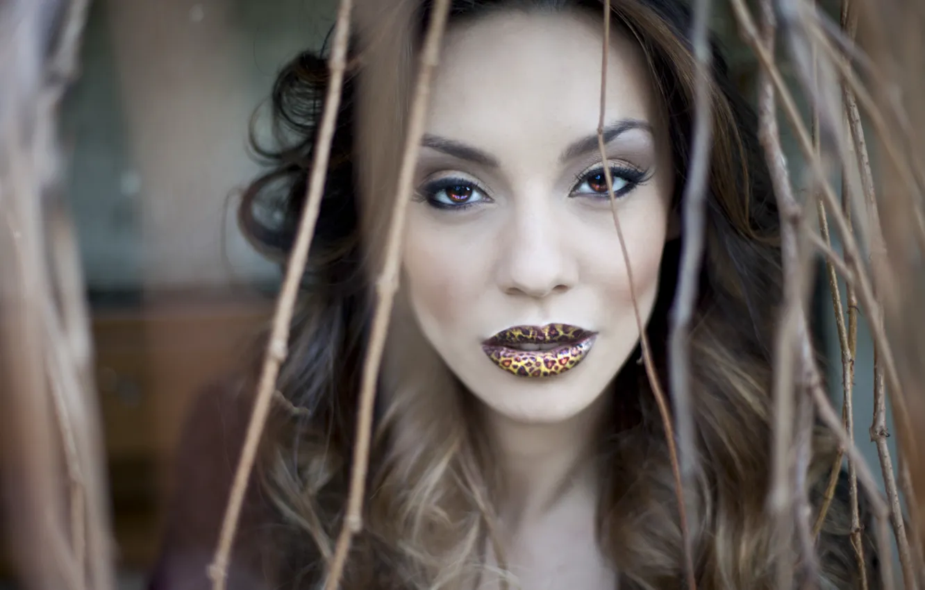 Photo wallpaper girl, eyes, model, lips, Viara Atova