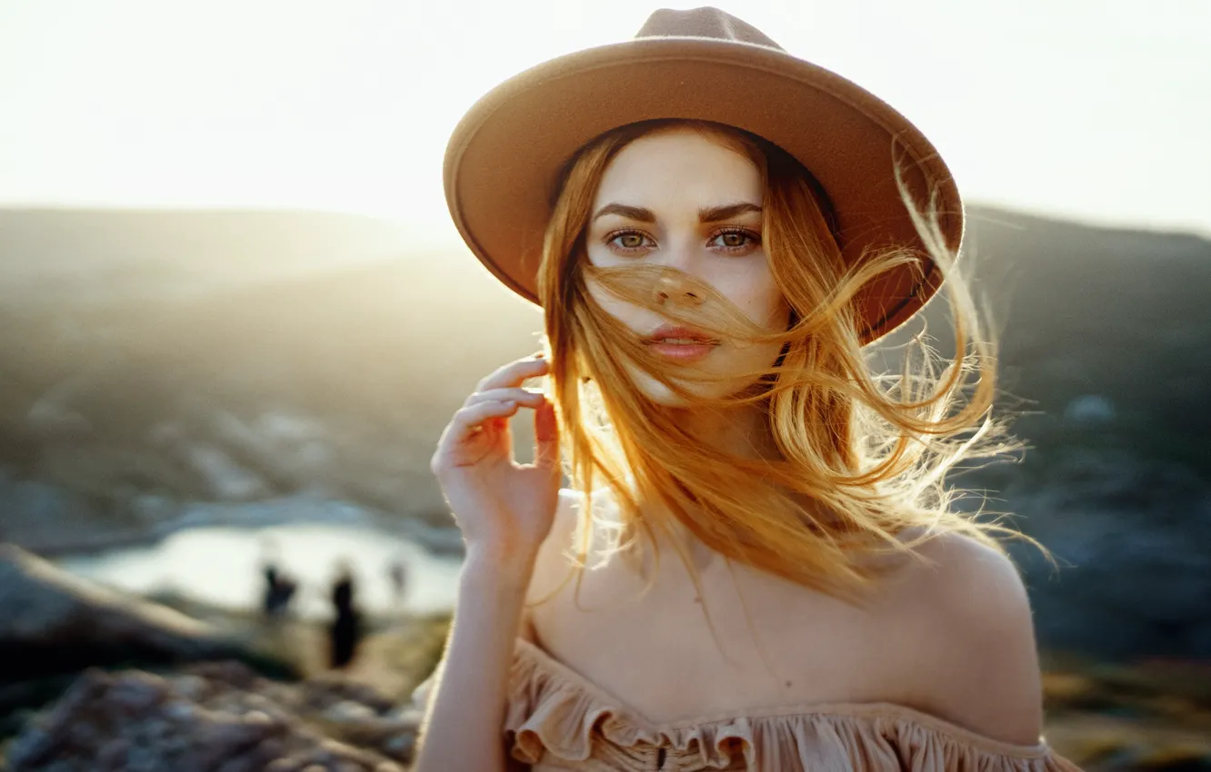 Photo wallpaper girl, hair, portrait, hat, George Chernyadev, Georgy Chernyadyev, Victoria Ageeva, Viktoria Ageeva