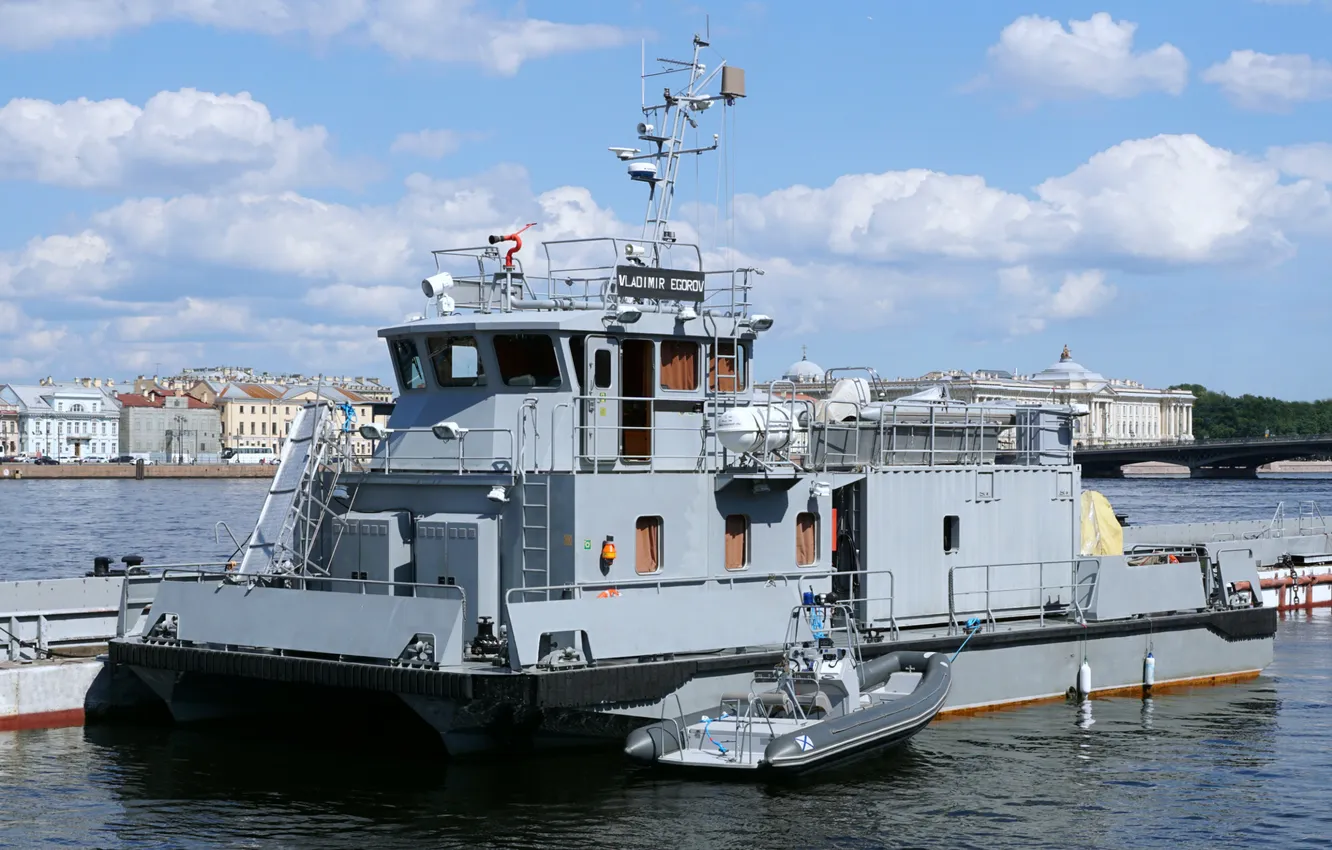 Photo wallpaper boat, auxiliary fleet, diving bot