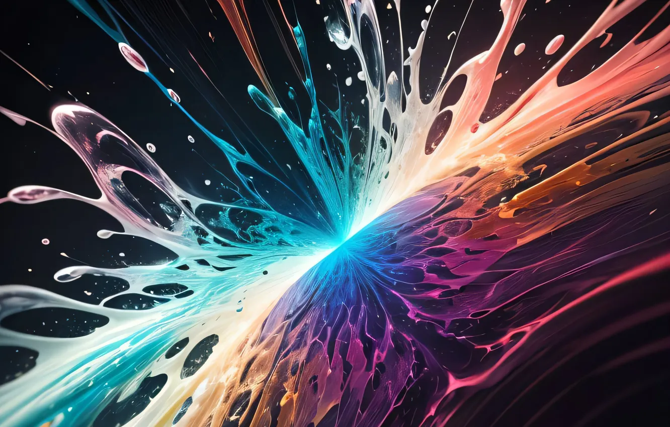 Photo wallpaper squirt, abstraction, paint, divorce, abstract background, AI art, neural network