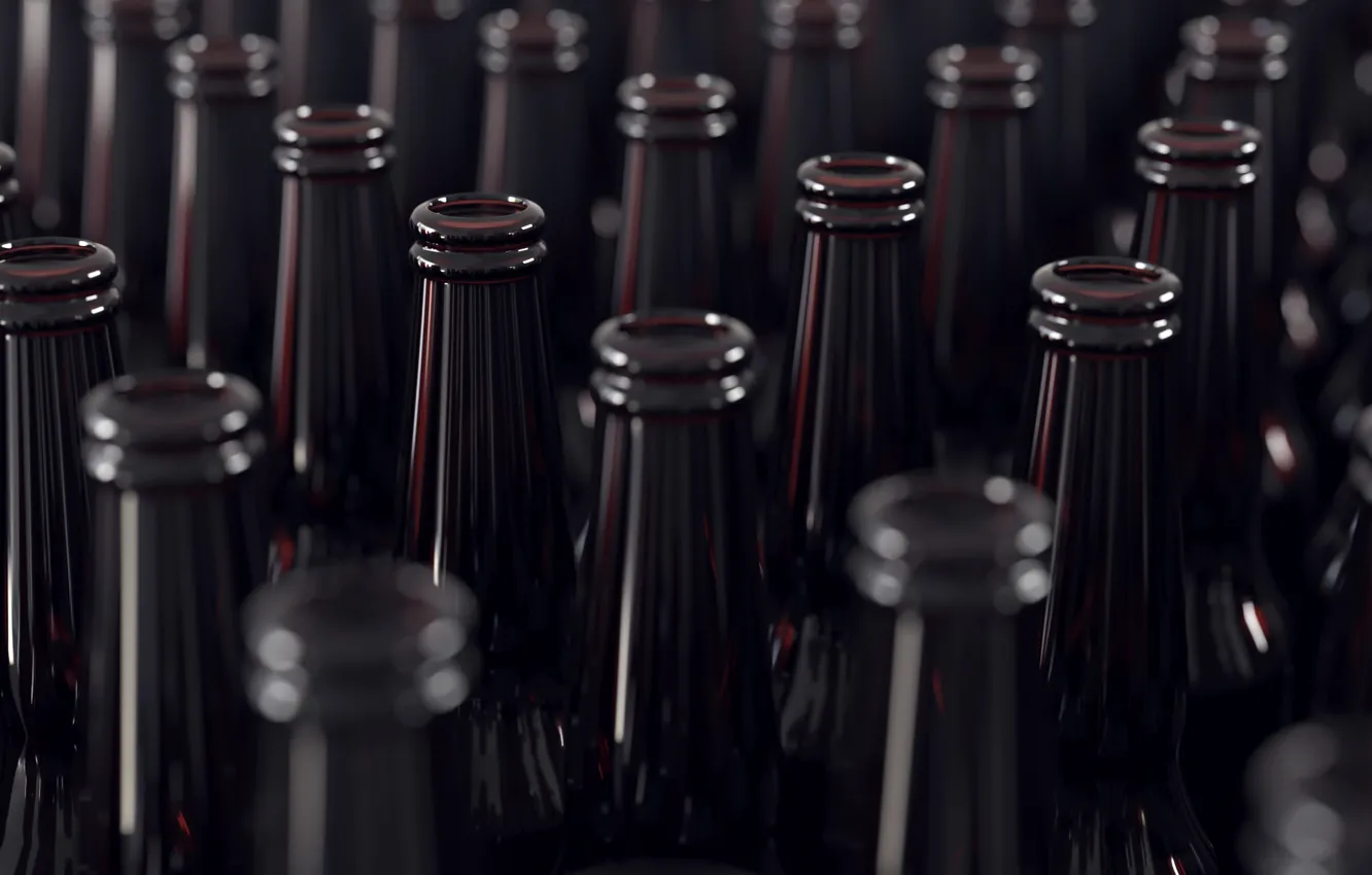 Photo wallpaper Wallpaper, bottle, wallpaper, picture, bottles, on the desktop, beer bottles, dark bottles