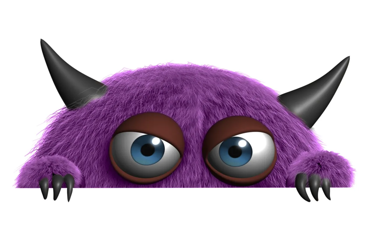 Photo wallpaper eyes, funny, creature, claws, evil look