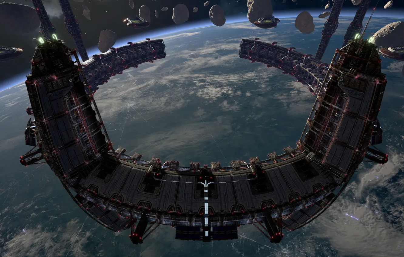 Photo wallpaper space, planet, station, Fractured Space, Home Base Station