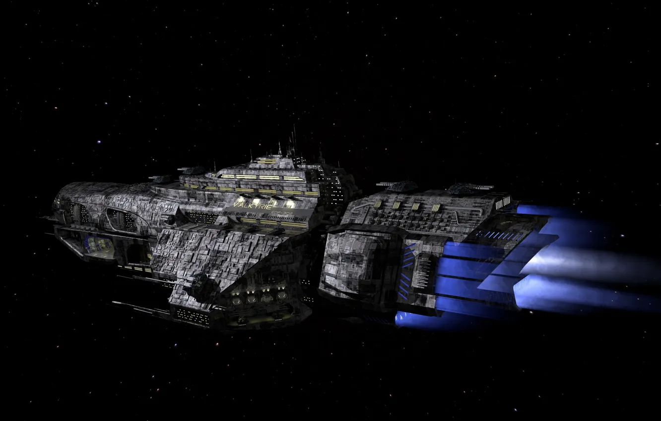 Photo wallpaper space, Valkyrie, spaceship, 3D grafka