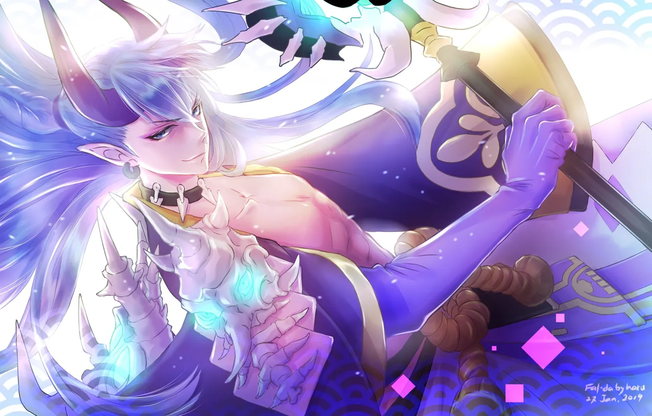 Photo wallpaper fantasy, art, guy, Yasha, onmyoji, Onmyouji, Onmyouji (NetEase)