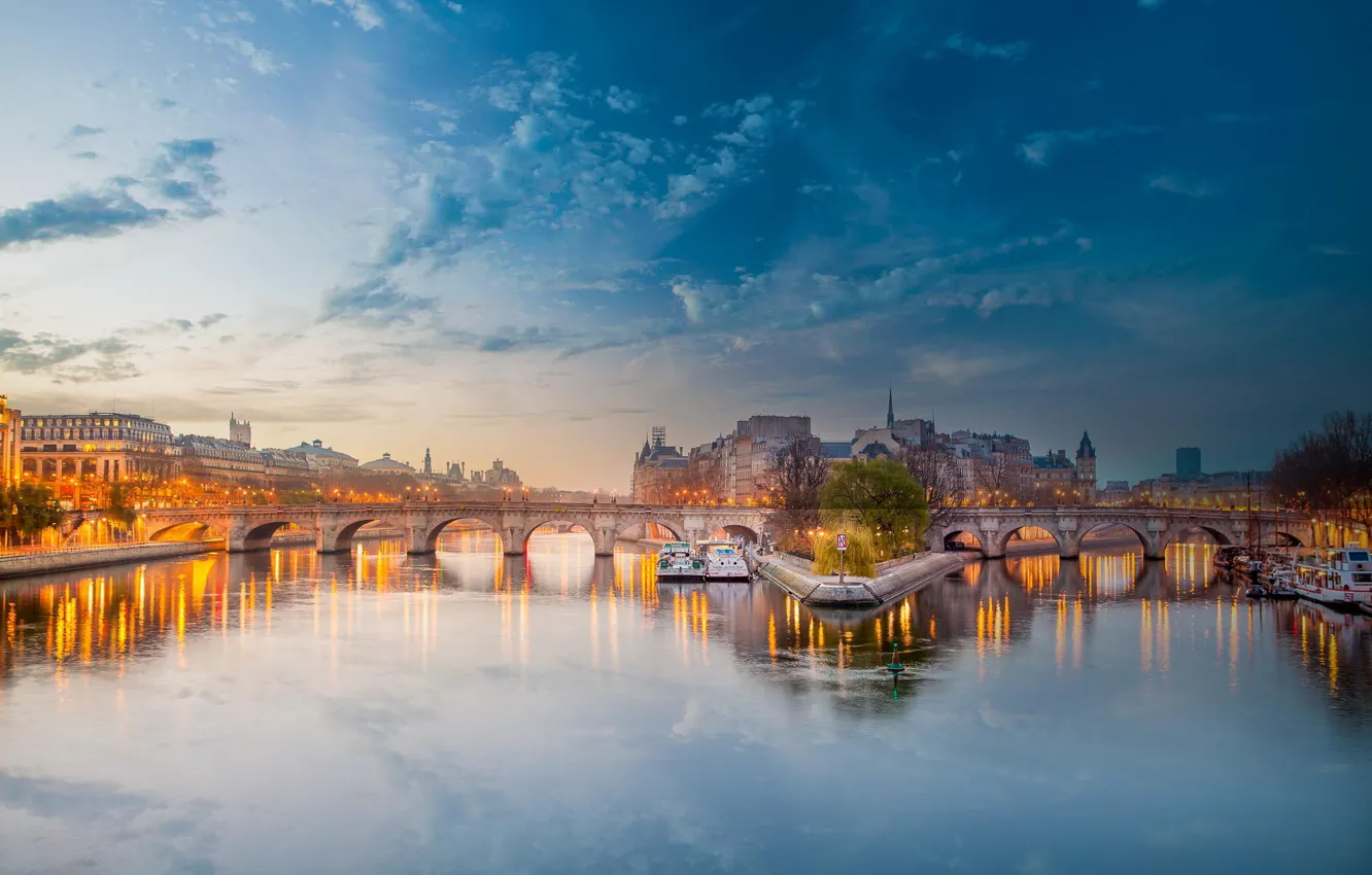 Photo wallpaper water, bridge, river, France, Paris, hay, Paris, France