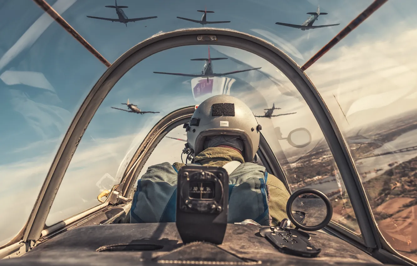 Photo wallpaper pilot, flight, the plane
