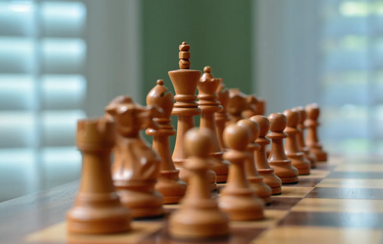 Photo wallpaper macro, chess, figure