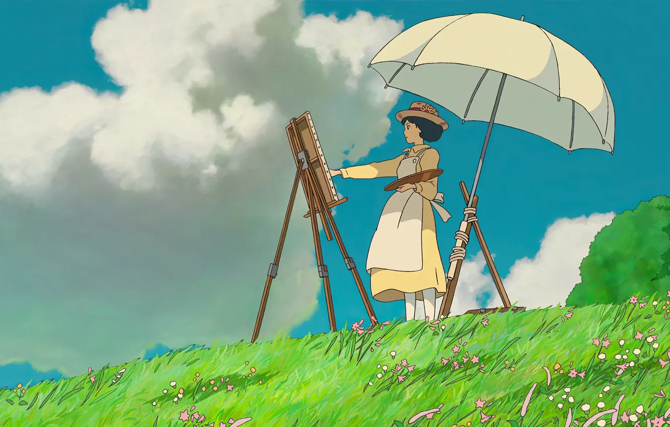 Photo wallpaper Japan, Girl, Hayao Miyazaki, Hayao Miyazaki, Cartoon, 2013, Naoko Satomi, The wind grows stronger