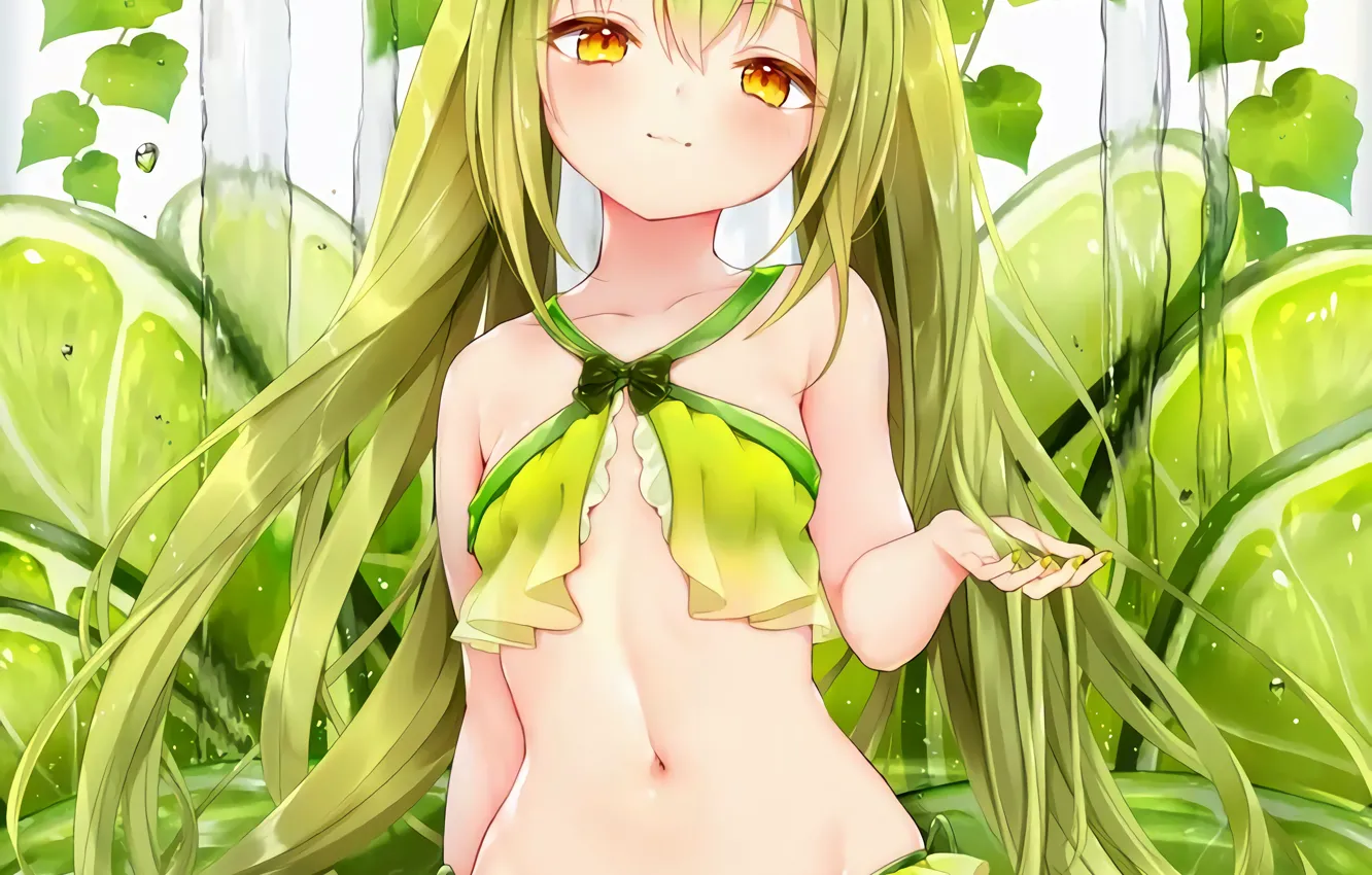 Photo wallpaper girl, sexy, cleavage, long hair, boobs, animal ears, anime, beautiful