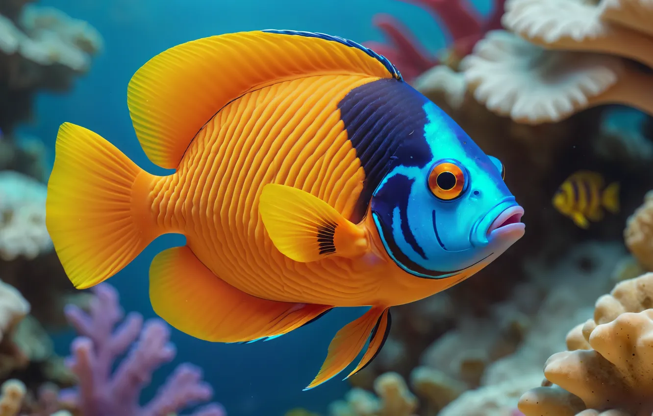 Photo wallpaper art, fish, aquarium