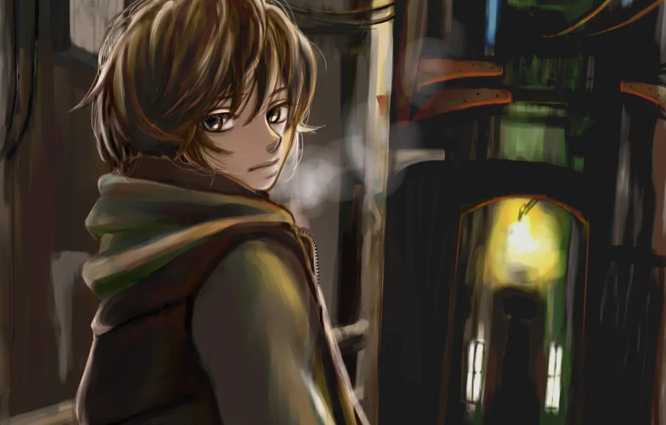 Photo wallpaper look, the city, street, guy, vocaloid, Vocaloid, art, kagamine len